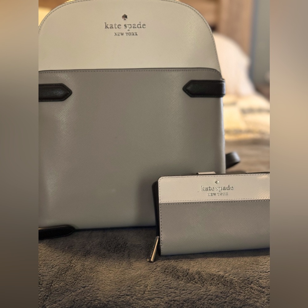 Kate Spade NY Staci Dove Backpack & matching bifold wallet